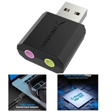 Compact USB External Stereo Adapter - High-Quality 3D Sound for Gaming Media