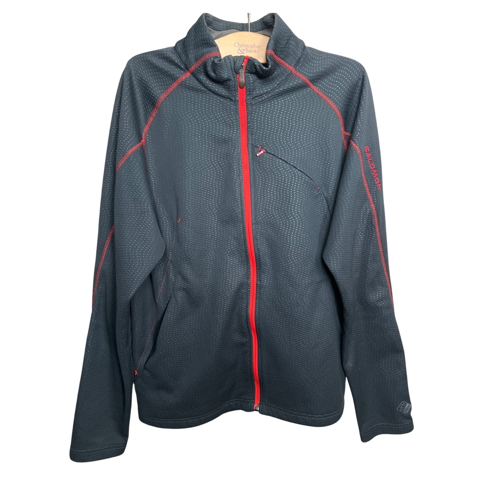 Giacca uomo Salomon Large full zip Gorpcore poliestere grigio Softshell ActiTHERM