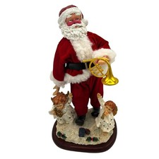 Santa Claus Figurine Vintage 90s Angels Musical Horn Christmas Holiday Decor