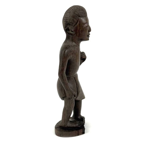Main Sculpté Bois Mâle Africain Figurine 8.25 Inch - Photo 2 sur 5