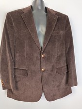 Lauren Ralph Lauren Macy's 42R Brown Corduroy Blazer Jacket Leather Buttons