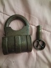 Antique Hand-Forged Iron Padlock With Original Key – Large 5" Lock – Family Heir — photo 7