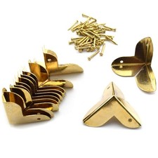 12-Pack Mini Jewelry Box Corner Protectors Metal Edge Guard Cover - Gold