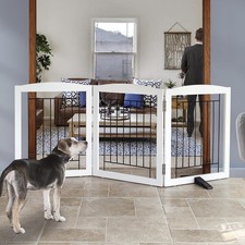 Freestanding Dog Fence Indoor, Foldable Dog Gate for Doorways, Stairs or Hall...