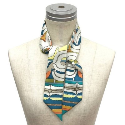 Hermès Scarf Twilly ESPRIT AINOU 100% Silk Made in France USED