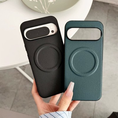For Google Pixel 10 Pro XL/9/8A/7/6 Magnetic Leather Mag Safe Shockproof Case