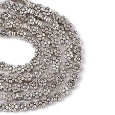 Blumen Spacer 40 Metallperlen 5mm Farbe antiksilber Schmuck basteln DIY #S438