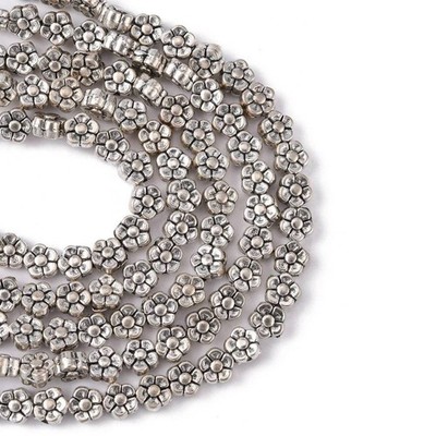 Blumen Spacer 40 Metallperlen 5mm Farbe antiksilber Schmuck basteln DIY #S438