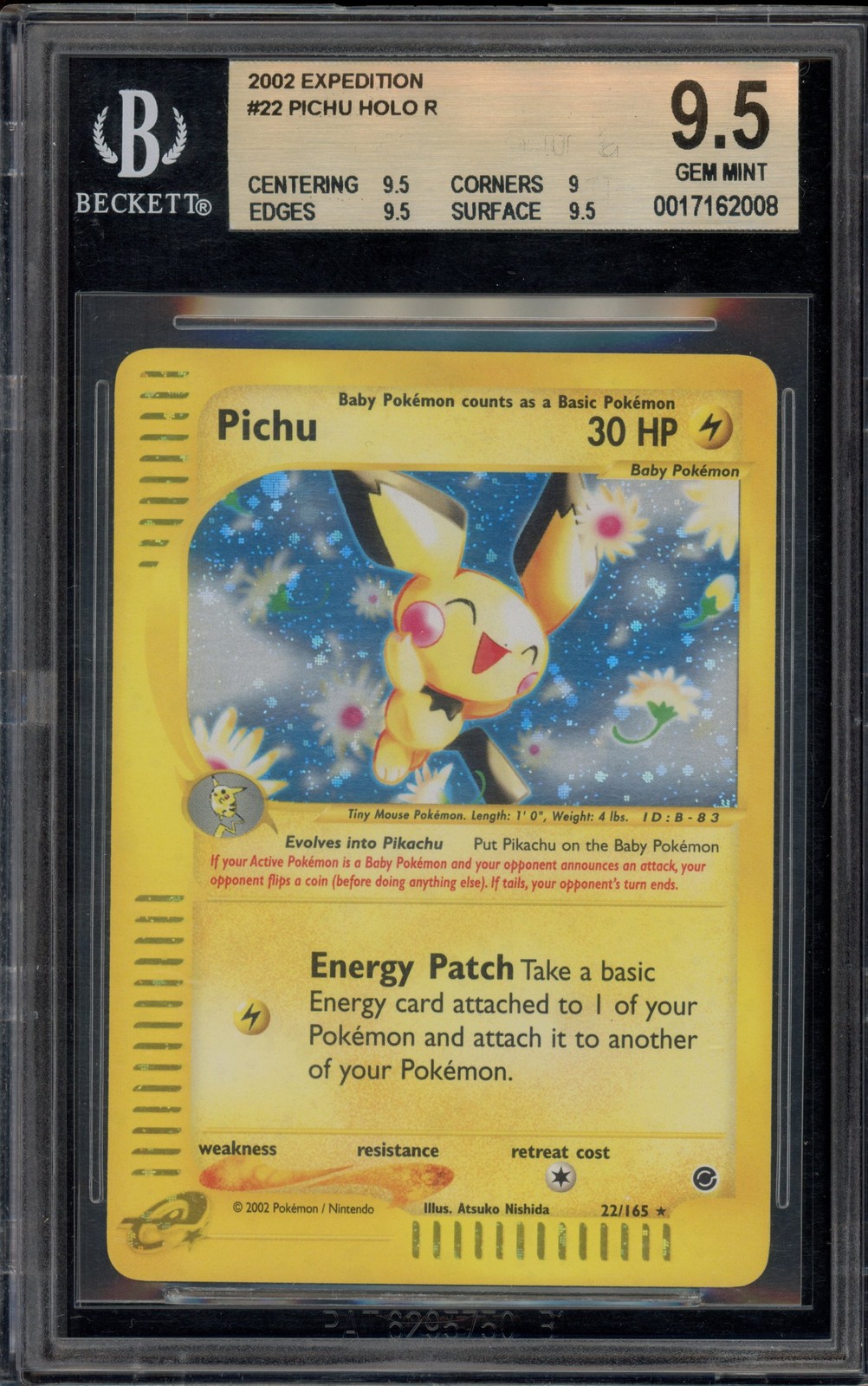 Pokemon Pichu Expedition Holo Rare #22 BGS 9.5