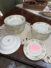 Wentworth China Felicia 24 Pc Desert  Plates & Soup Bowls Set Floral G2