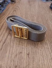 Mens USMC/Marine Corps Military Khaki Web Belt, Open Brass Belt Buckle Size 32 