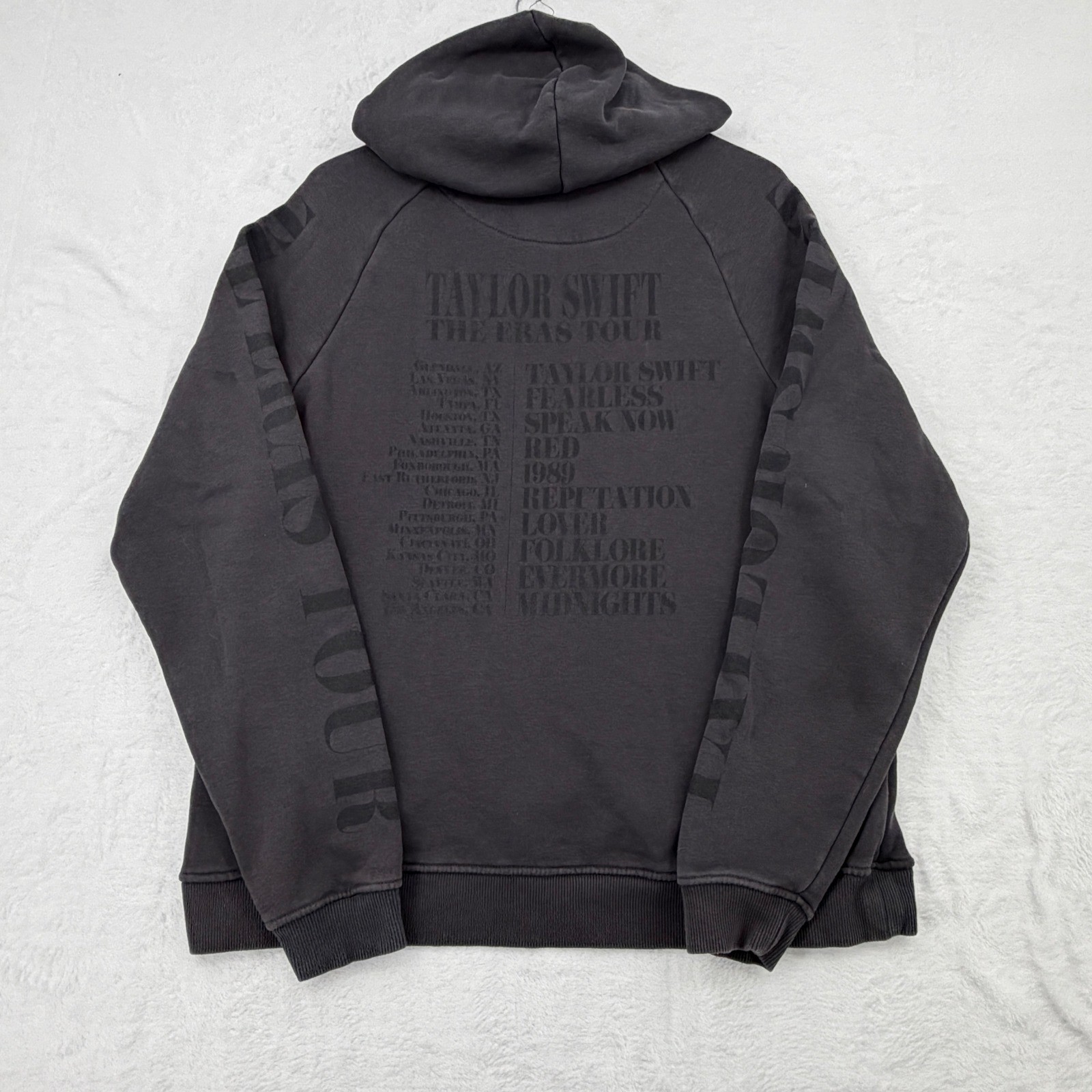 Taylor Swift The Eras Tour Hoodie Small Grey Excellent Concert Merch Oversized image 2