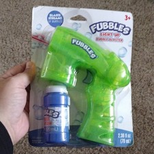 Kids Fubbles Light Up Bubble Blaster Blower Toy green Color With Bubble Solution