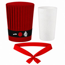 Red Teppanyaki Hibachi Chef Hat Set Japanese Ninja Headband Chef Necktie