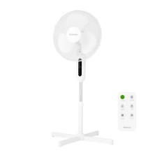 16 In. Digital Oscillating 3-speed Stand Fan With Remote Control White 16 In. Digital Oscillating 3-speed Stand Fan With Remote Control White