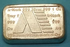 Rare Vintage 1981 1 Troy Ounce .999 Silver A-Mark Amark Chunky Ingot Style Bar