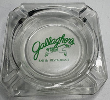 Vintage Gallagher's Bar Restaurant Advertising Glass Ashtray Horse Logo