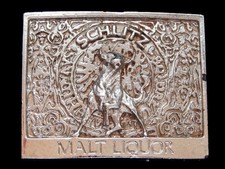 NG03135 NOS VINTAGE 1970s  SCHLITZ MALT LIQUOR  BEER  BOOZE BELT BUCKLE