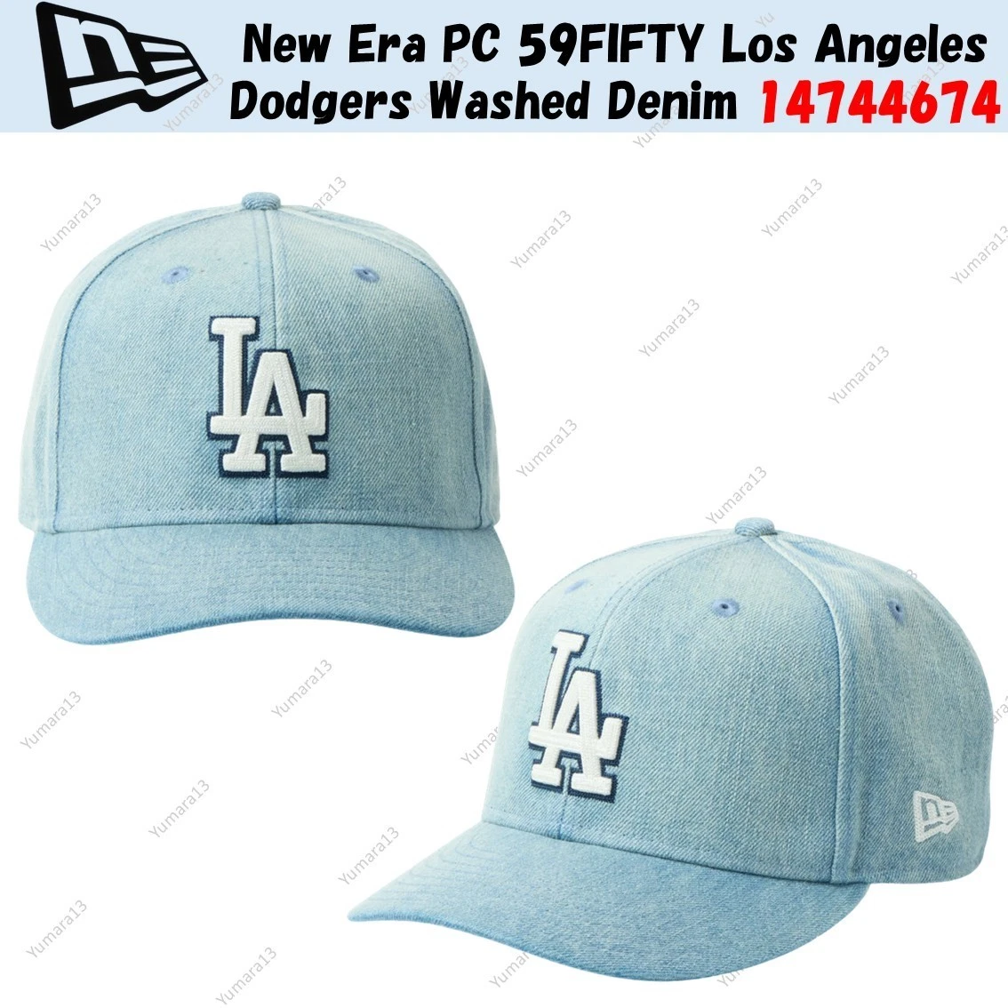 New Era PC 59FIFTY Los Angeles Dodgers Washed Denim 14744674