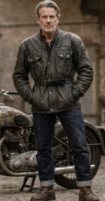 Mega Hingucker Vintage Biker-Lederjacke XL Kerniges Echtleder – Heavy Patina - Bild 1 von 4