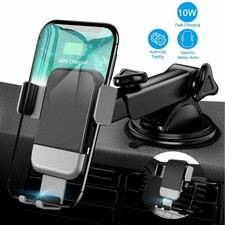Wireless Car Charger,10W Fast Charging Auto-Clamping Car Mount,Windshield