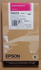 EPSON Stylus Pro T6033 VIVID MAGENTA 220ml INK 7880/9880 Genuine Sealed -F
