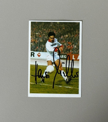 Autogramm Hansi Müller VFB Stuttgart 1978/79 Bergmann Sammelbild handsigniert