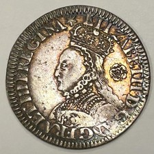 1562 Elizabeth I Silver Milled Sixpence Coin Bust D mm Star