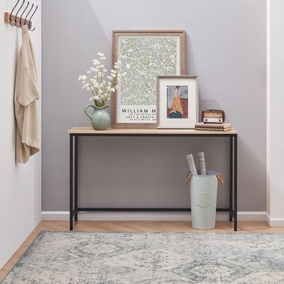 39.4 Inch Console Table Narrow Sofa Table with Metal Frame for Living