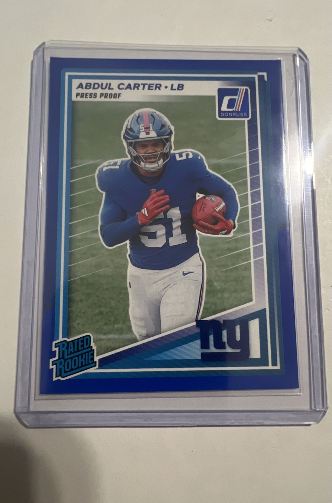 2025 Panini Donruss - Rated Rookie Abdul Carter #315 Press Proof Blue (RC)