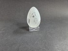 Vintage Pilgrim Art Glass Frosted Egg With Etched Tulips On Both Sides And Base — photo 4