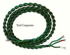 Cut from an unused reel. Green GPO Braided handset telephone cord. Genuine
