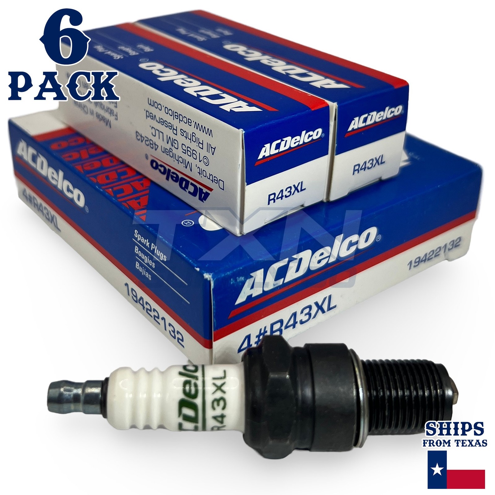 6 Pack Genuine GM ACDelco Spark Plugs R43XL