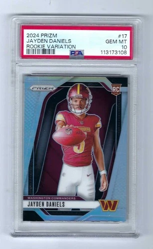 2024 Prizm Rookie Variation #17 Jayden Daniels Commanders RC PSA 10 GEM MINT