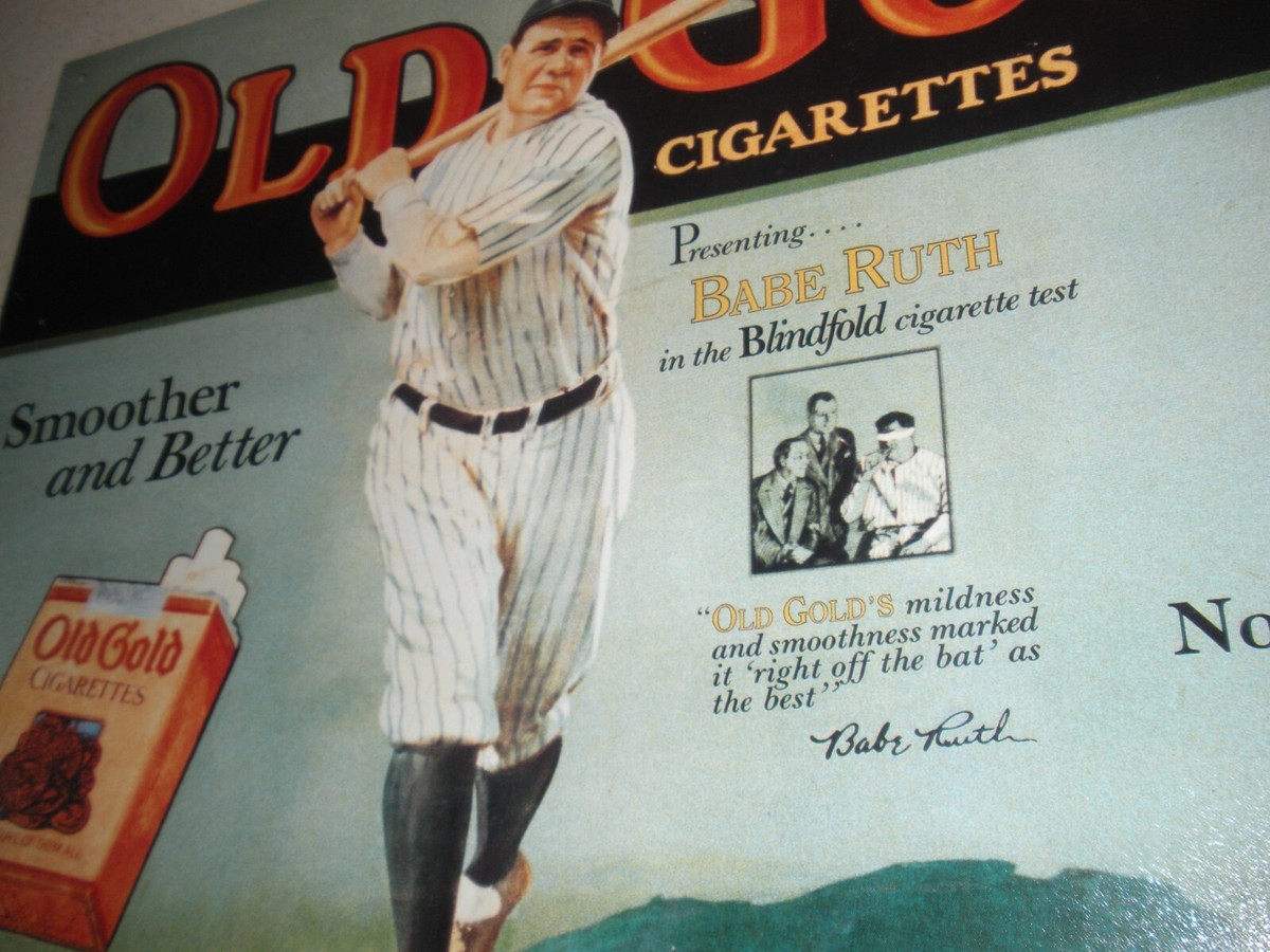 90s Babe Ruth OLD GOLD メタルサインボード 1990s Babe Ruth Gold Foil Baseball Card. | eBay