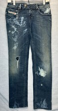 Diesel Jeans Women Nevy 25X32 Skinny Distressed Destroyed Stretch 27x28 Low