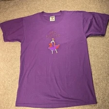 Purple Red Hatter Tee Medium Rhinestone