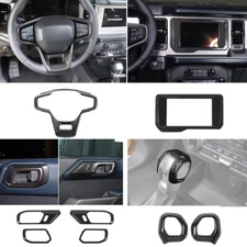 ⭕8pcs Interior Set Decoration Cover Trim Kits For Ford Bronco 2021+ Carbon Fiber