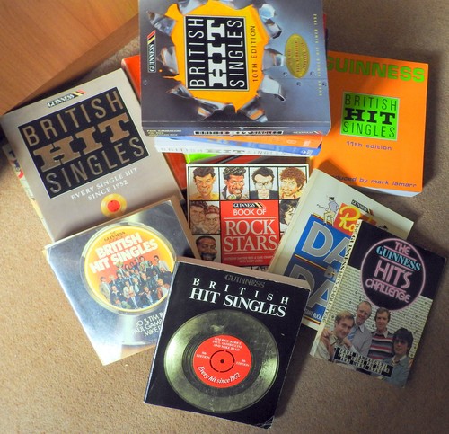 VARIOUS GUINNESS MUSIC BOOKS, BRITISH HIT SINGLES, QUIZ BOOK, ROCKOPEDIA + MORE