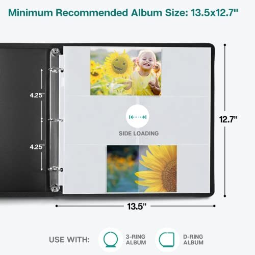 Photo Album Refill Pages 12x12 4x6 Landscape 50 Pack Holds 600 4x6" Photos eBay