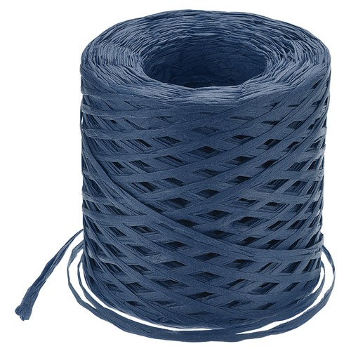 Raffia Paper Craft Ribbon, 1/4 Inch Raffia Twine String, 218 Yards Navy Blue