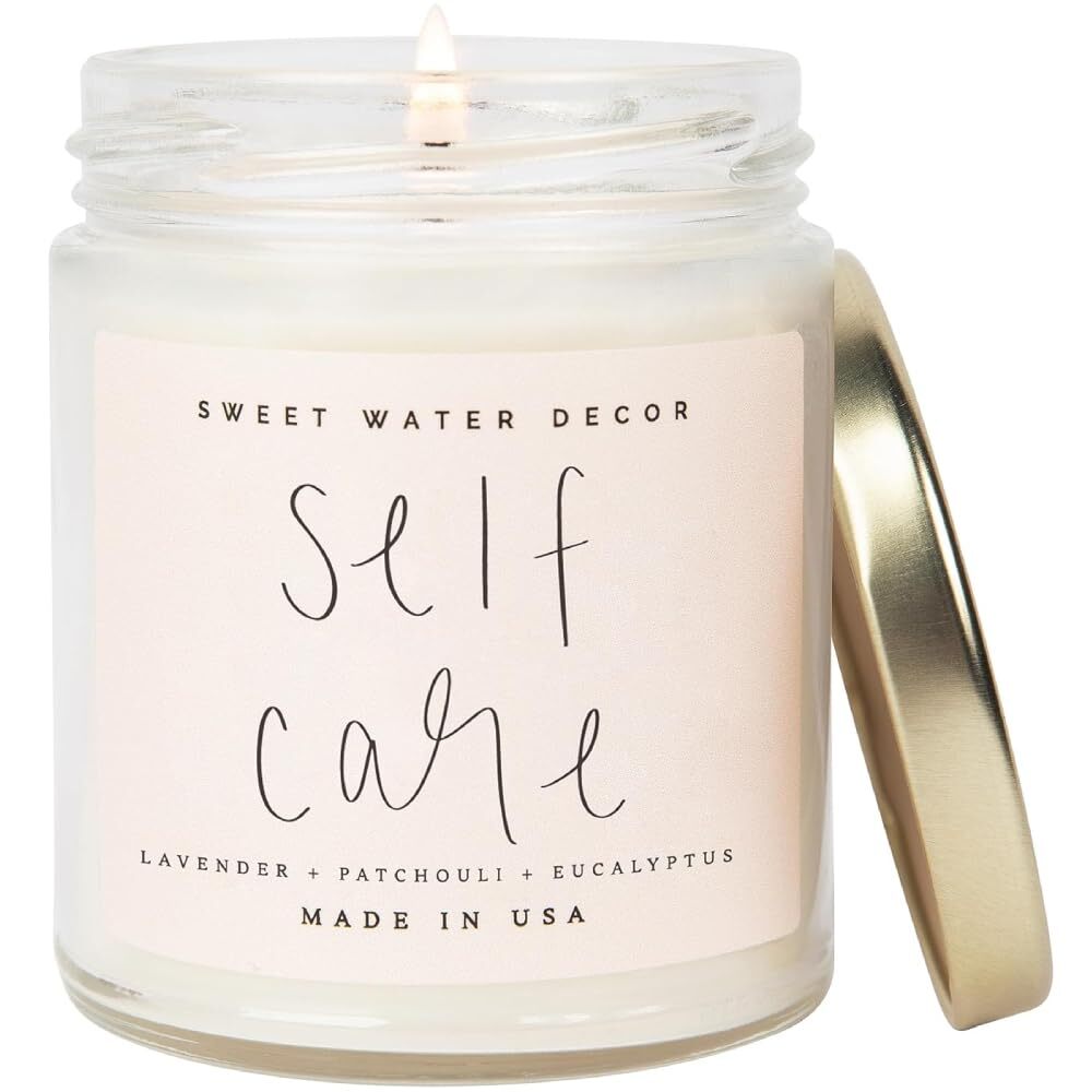 Self Care Soy Candle - Patchouli Eucalyptus & Lavender Candles for Home - 100...
