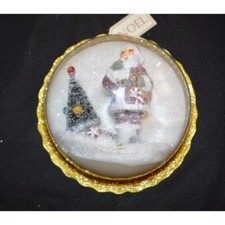 Santa Claus in Plastic Snow Globe Snowdome Ornament