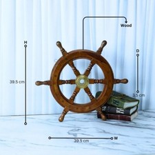PIRATENLENKUNG 24 ZOLL VINTAGE RAD WANDDEKO BOOT SCHIFFE MEER ANTIK MESSING G...