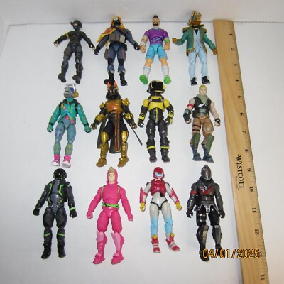 Lot of 12 Fortnite 4'' Figures Chapter 1 Rox Black Knight Elite Agent DJ Yonder
