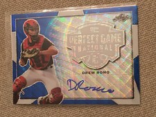 DREW ROMO 2019 Leaf Perfect Game Blue Wave Prismatic Autograph #1/1 ROCKIES