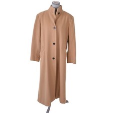 Halston Womens Overcoat Coat Jacket 6 Beige Cashmere Wool Blend