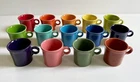 Fiesta Ware Homer Laughlin HLC Coffee Mugs Cups O Ring Handle, 3 COLORS LEFT