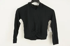 New Zella Girl Kids' Take It Easy Twist French Terry Hoodie in Black Size XS 5/6