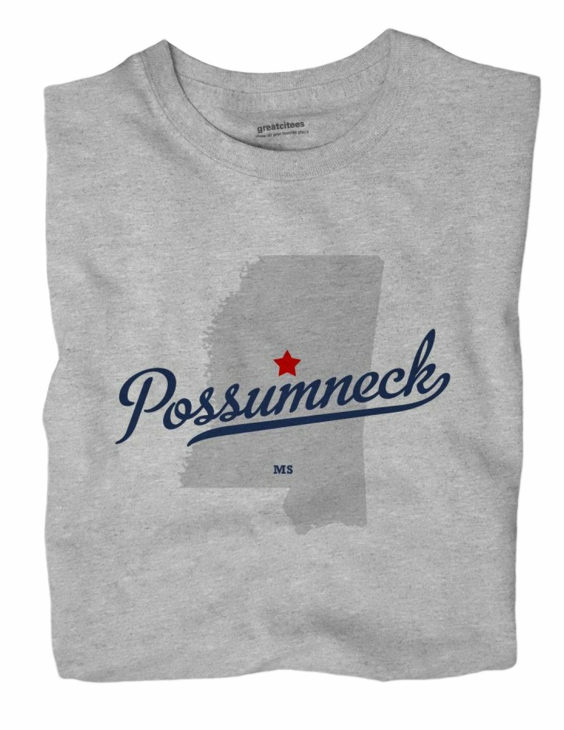 Possumneck Mississippi MS T-Shirt MAP